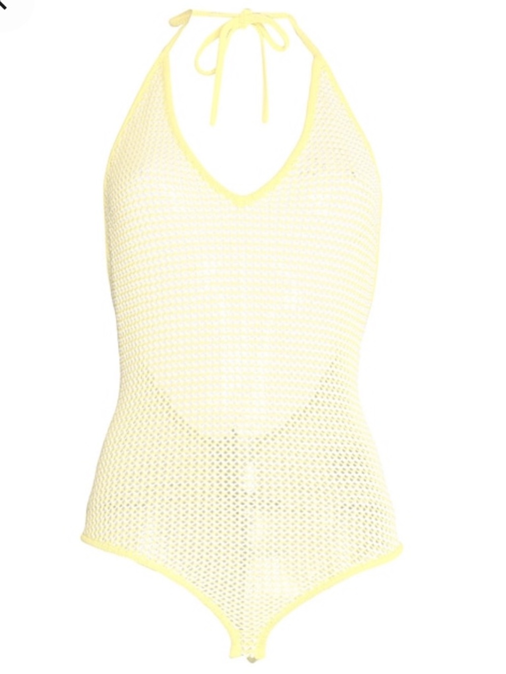 Bottega Veneta Light Yellow Mesh Bodysuit